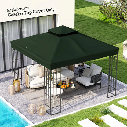 10' x 10' Gazebo Canopy Replacement Cover, UPF30+, Top Cover Only, Green Gazebo Canopy Replacement at Gallery Canada