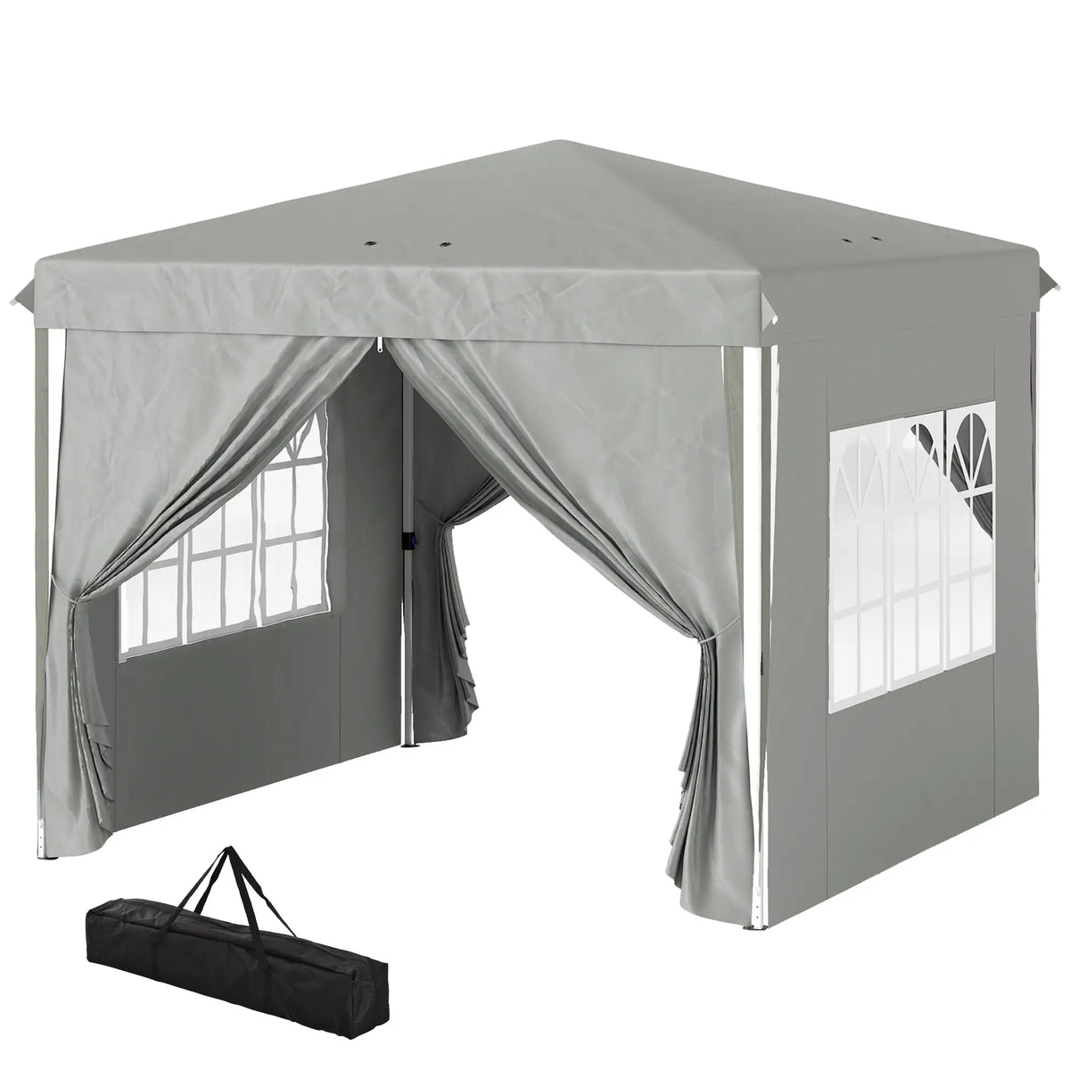 10' x 10' Pop-Up Canopy Tent, Sidewalls, Adjustable Height, Light Grey Pop Up Canopies Light Grey, White at Gallery Canada