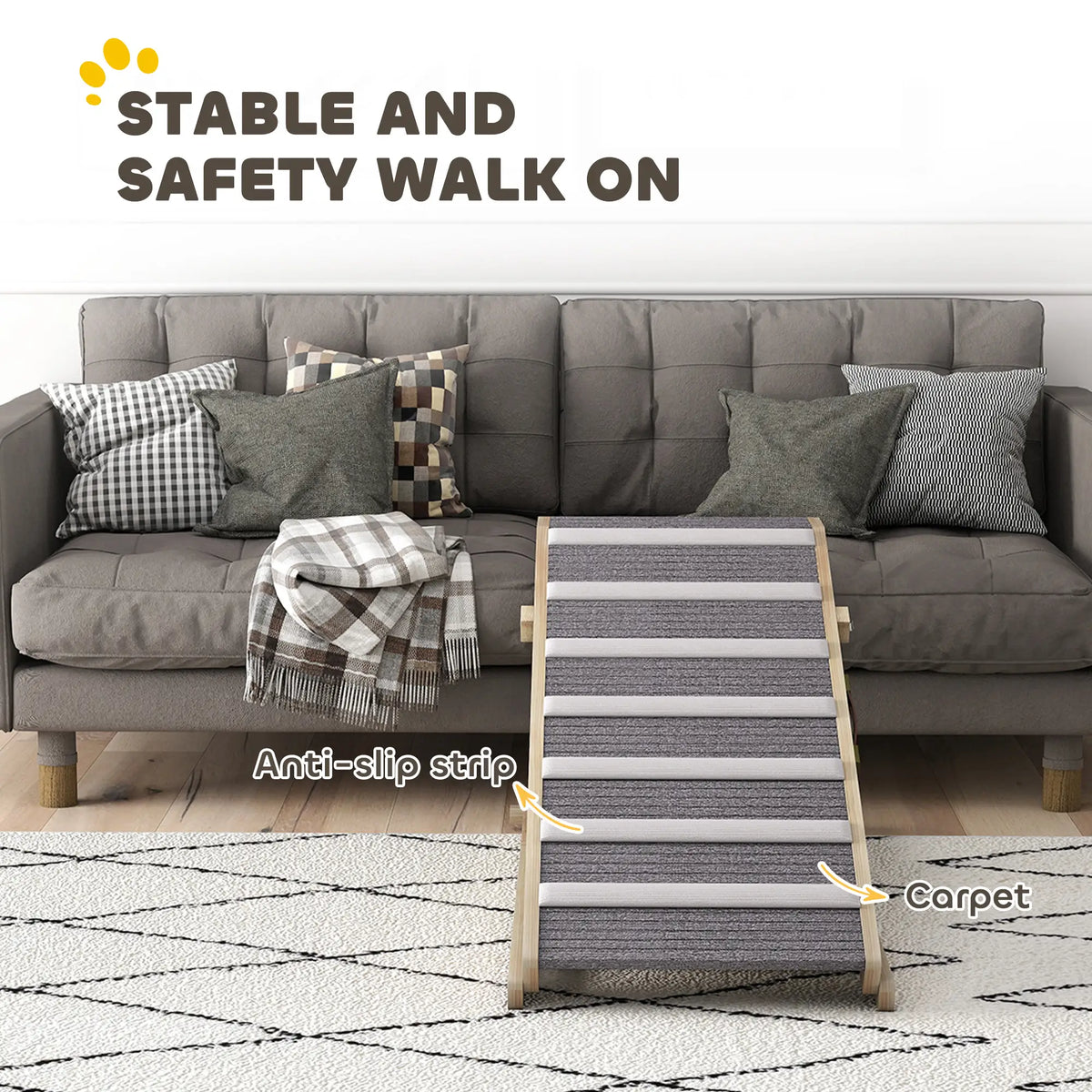 Foldable Dog Ramp For Couch, 4 Adjustable Height 14" to 20", Small to Large Dog Dog Stairs at Gallery Canada