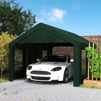 12 x 20ft Carport, 2 Roll-Up Doors, 4 Windows, Dark Green Car Shelters at Gallery Canada