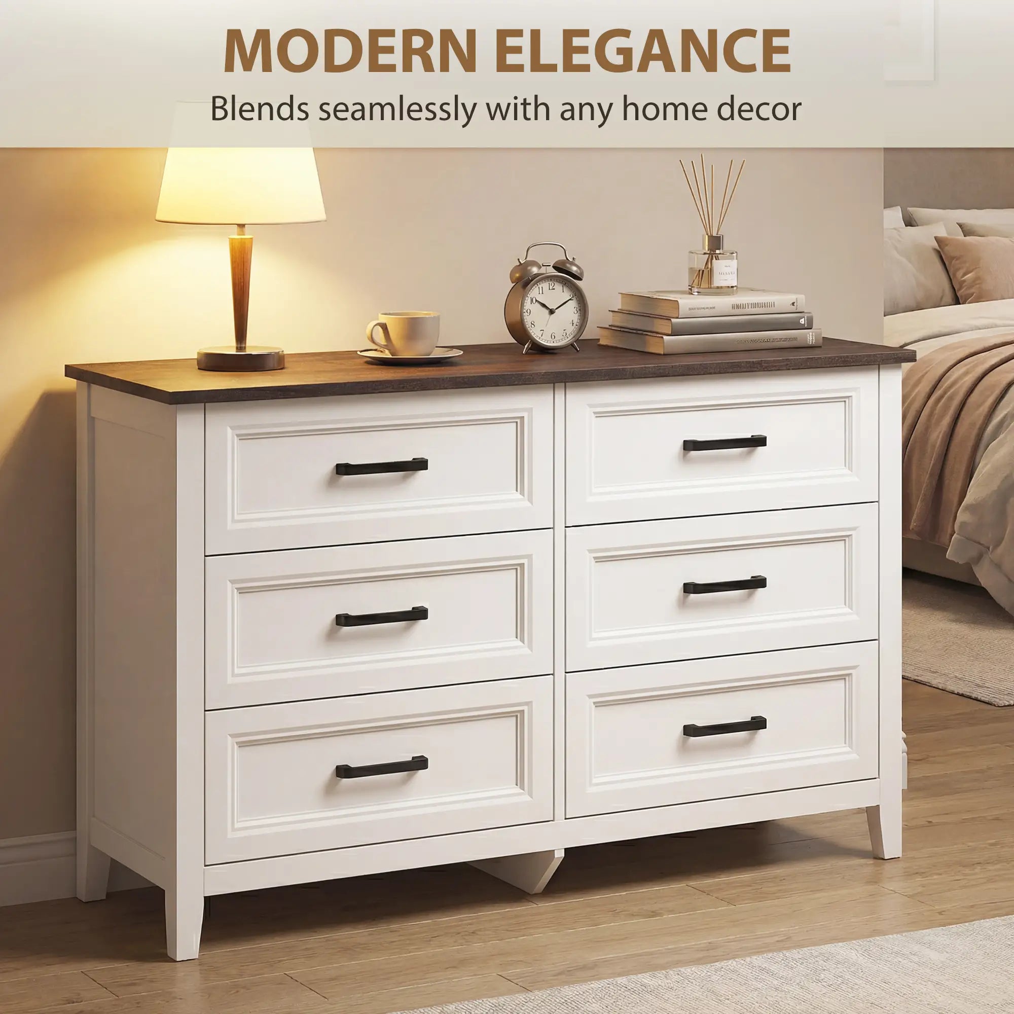 6-Drawer Wide Dresser Chest for Bedroom Living Room Closet Storage Cabinets at Gallery Canada