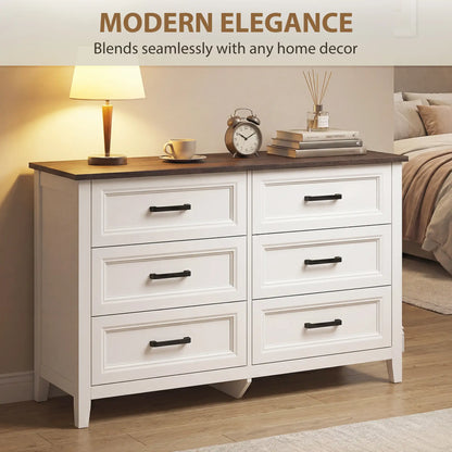6-Drawer Wide Dresser Chest for Bedroom Living Room Closet Storage Cabinets at Gallery Canada