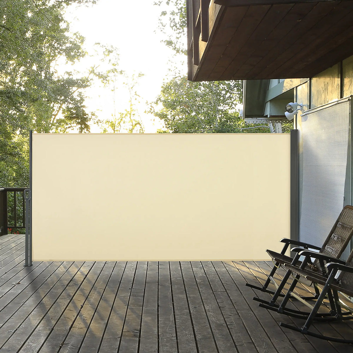 118" x 63" Retractable Patio Awning, UV & Wind Resistant, Cream White Side Awnings at Gallery Canada