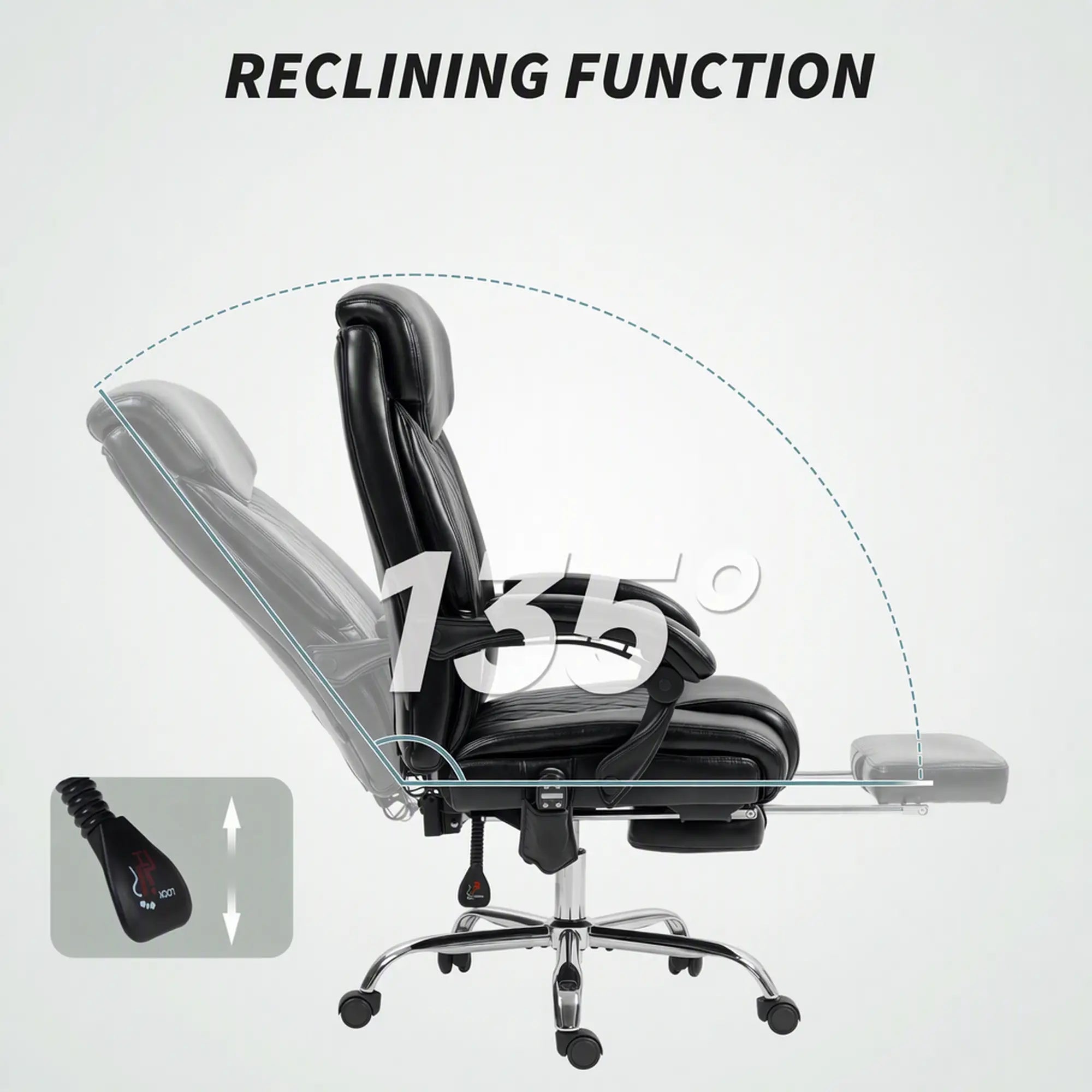 Ergonomic Office Chair, 6 Point Massage, Reclining With Footrest, Black Massage Chairs at Gallery Canada