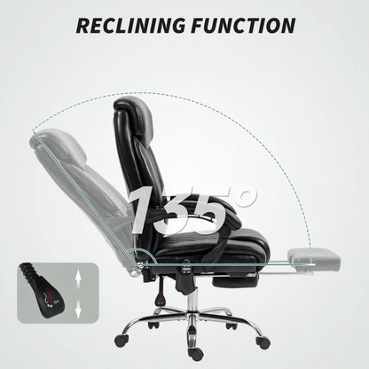Ergonomic Office Chair, 6 Point Massage, Reclining With Footrest, Black Massage Chairs at Gallery Canada