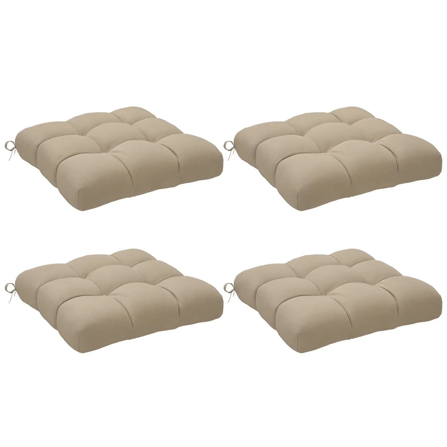 4-Piece Patio Chair Cushion Set With Ties, Indoor Outdoor Replacement Patio Chair Cushions Khaki at Gallery Canada