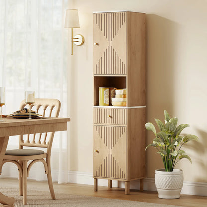 66 in Tall Bathroom Cabinet With Drawer, Oak Freestanding Bathroom Cabinets at Gallery Canada