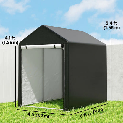4 x 6ft Outdoor Storage Shed Tent, Portable, Roll-up Door Portable Shed at Gallery Canada