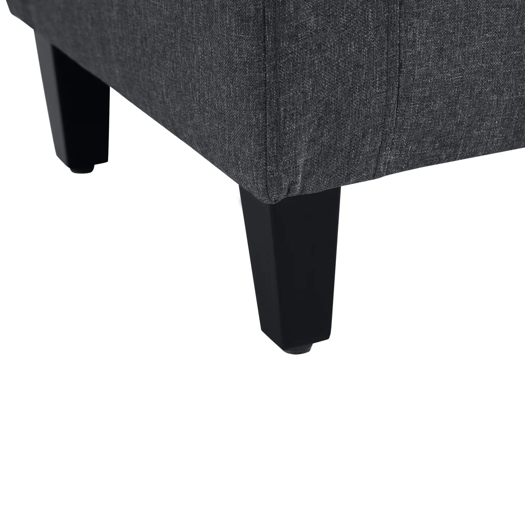 Storage Ottoman Bench, Linen Upholstered, Tufted Design Storage Ottomans & Benches at Gallery Canada