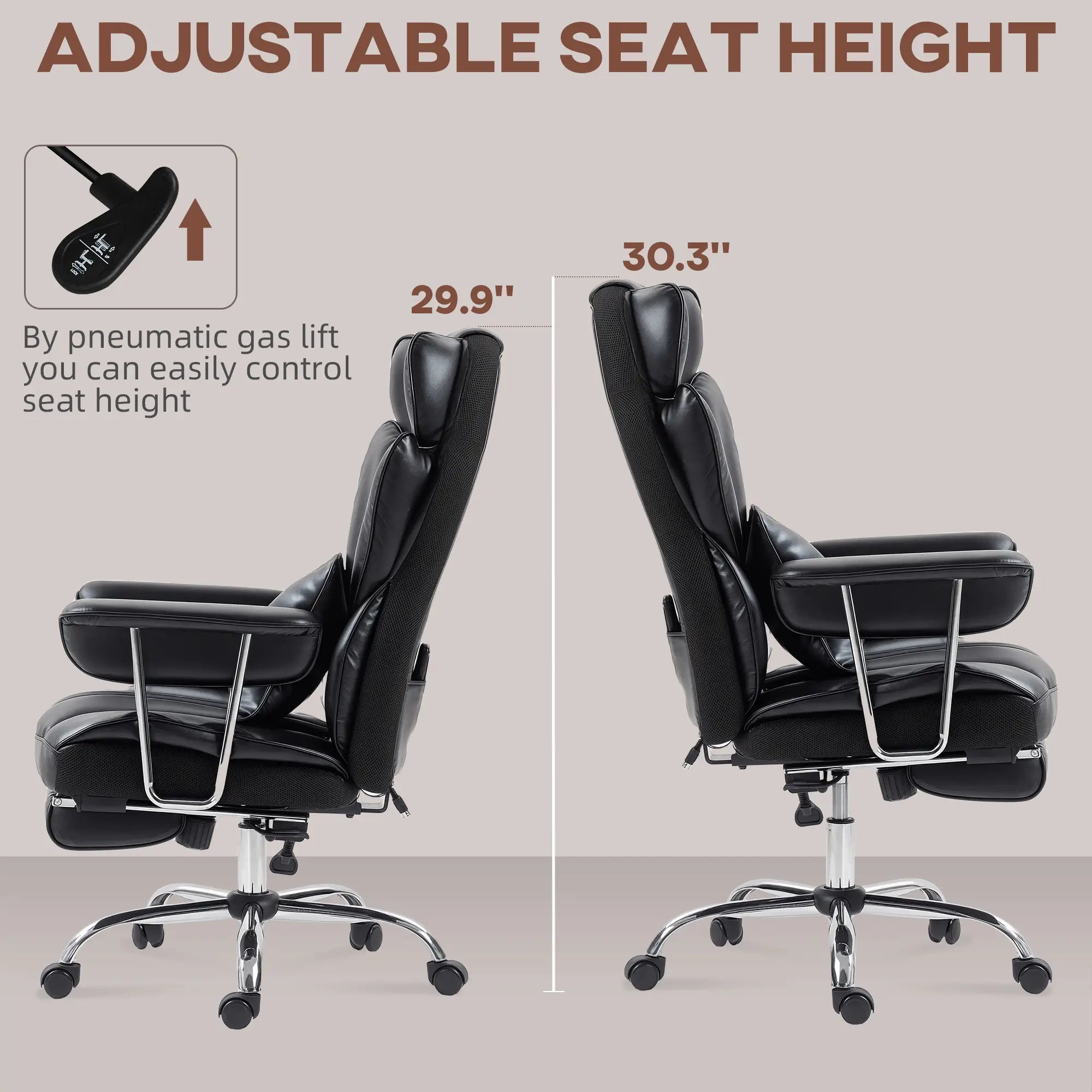400LBS Massage Office Chair, 6-Point Vibration, Footrest, Lumbar Support, Black Massage Chairs at Gallery Canada