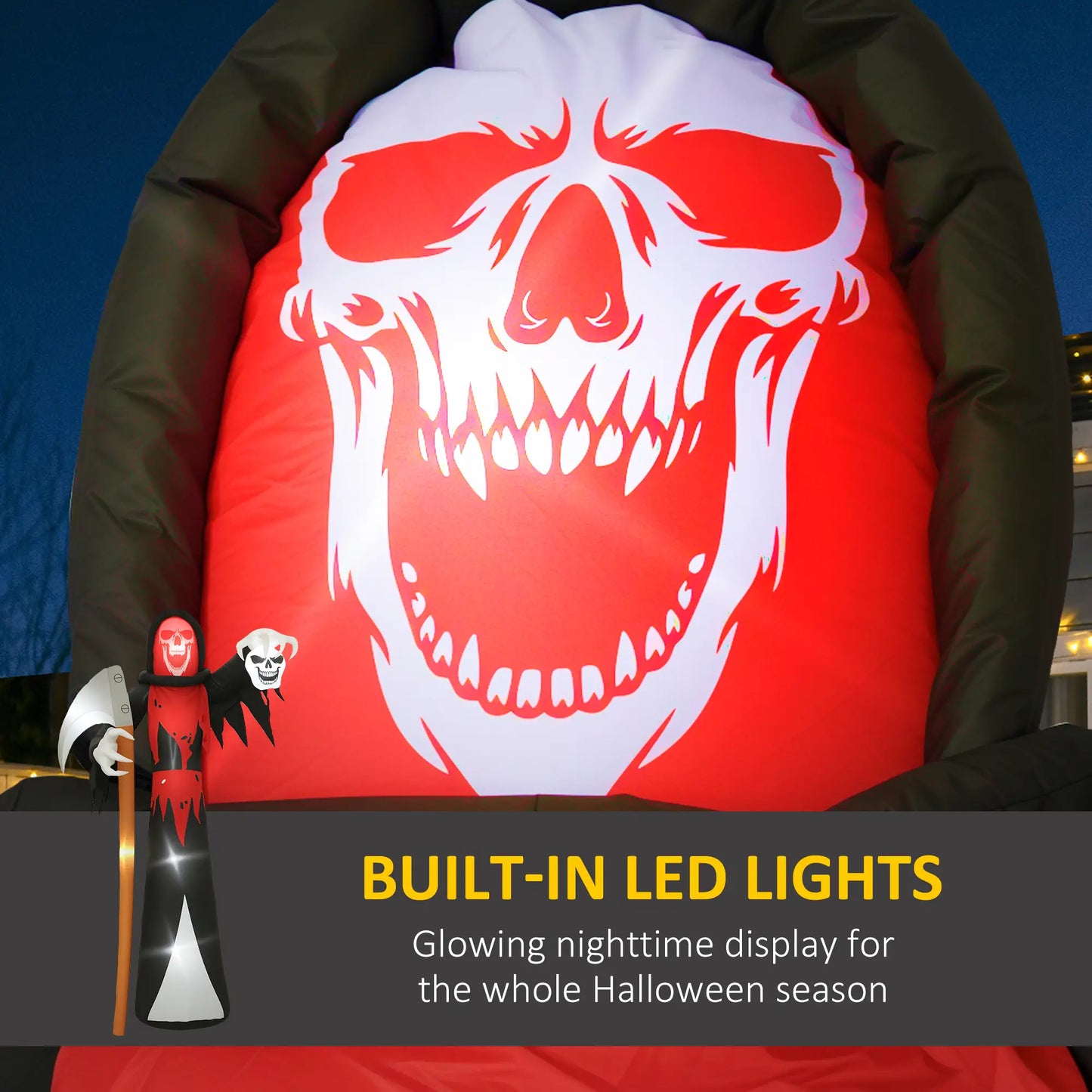 12 FT Halloween Inflatable Grim Reaper, Garden Decor with Lights Halloween Decorations at Gallery Canada