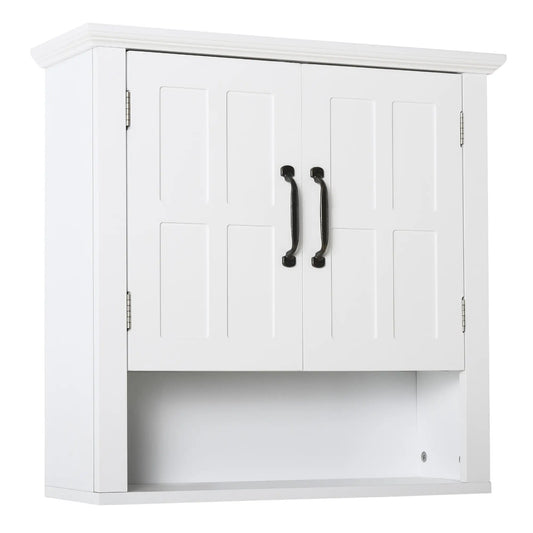 Wall Mount Bathroom Cabinet, 2 Doors, Adjustable Shelf, White Wall Mounted Cabinets White at Gallery Canada