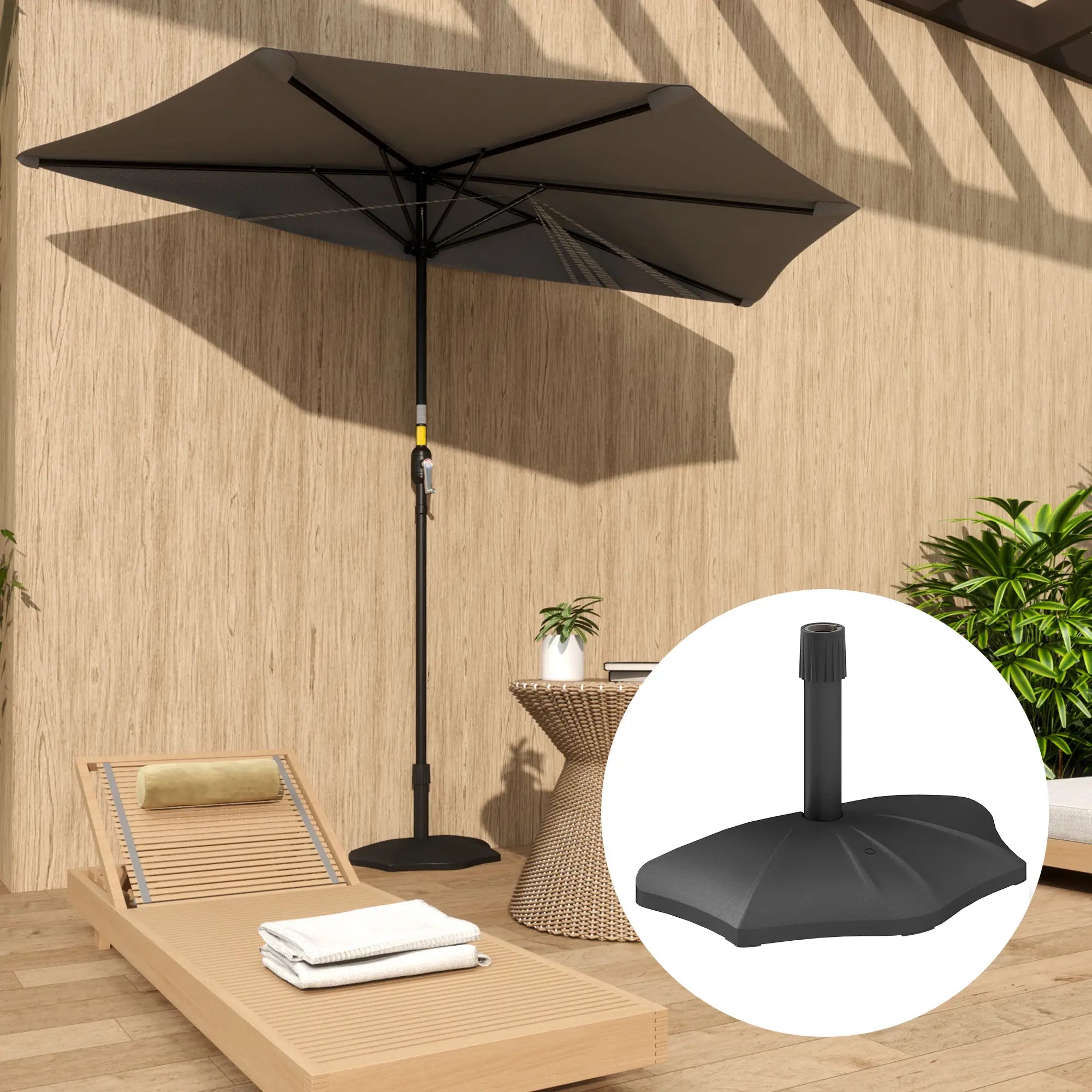 26lbs Concrete Patio Umbrella Base, 1.5/1.9