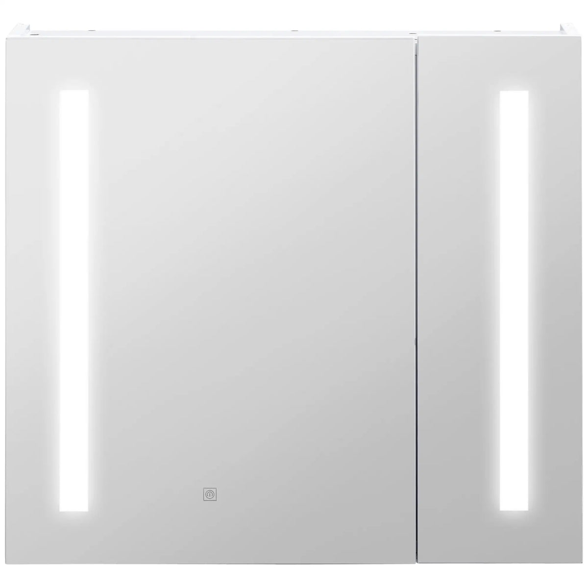 LED Medicine Cabinet with Mirror, 27.5" x 25.5", Adjustable Shelf, USB, White Mirror Medicine Cabinets White at Gallery Canada