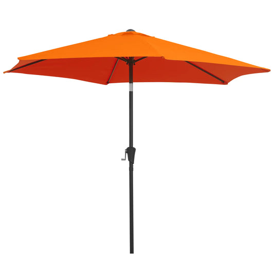 8.5' Round Aluminum Patio Umbrella, Tilt Canopy, Crank Handle, Blue Sun Umbrellas Orange at Gallery Canada