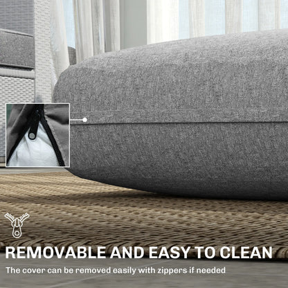2 Seater Outdoor Cushions With Backrest, Loveseat Sofa Cushions, Grey Patio Chair Cushions at Gallery Canada