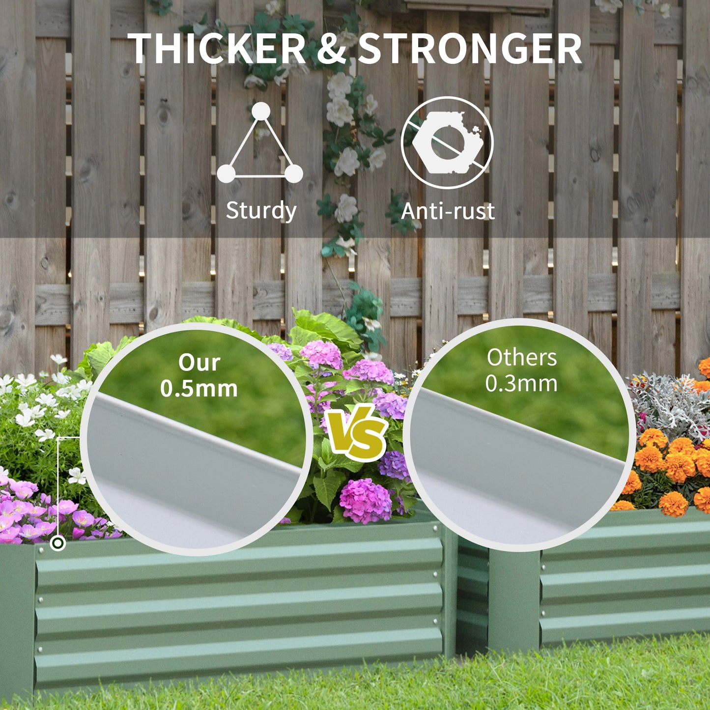 39" x 39" x 12" Raised Garden Bed Set, Elevated Planter Box, Galvanized Steel Frame Galvanized Planter Boxes at Gallery Canada