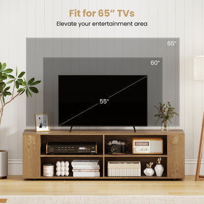 Modern TV Stand, Wood Storage Console Entertainment Center, Natural Entertainment Centers & TV Stands at Gallery Canada
