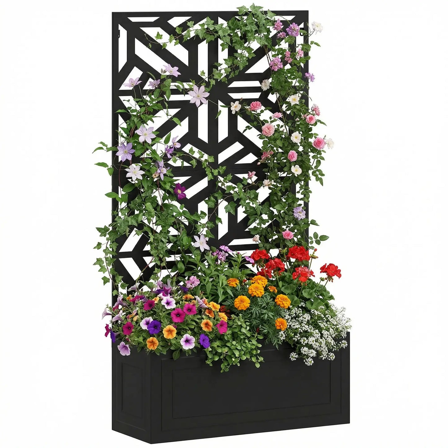 Metal Raised Garden Bed With Trellis For Climbing Plants, 53x22x66 In Galvanized Planter Boxes at Gallery Canada