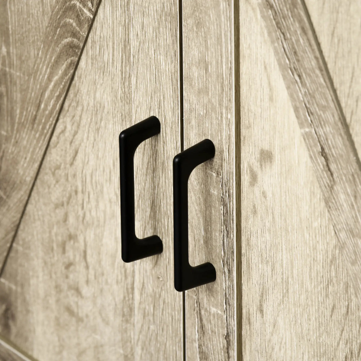 Farmhouse Kitchen Cabinet, Sideboard with 2 Barn Doors, Drawer, Oak Bar Cabinets at Gallery Canada