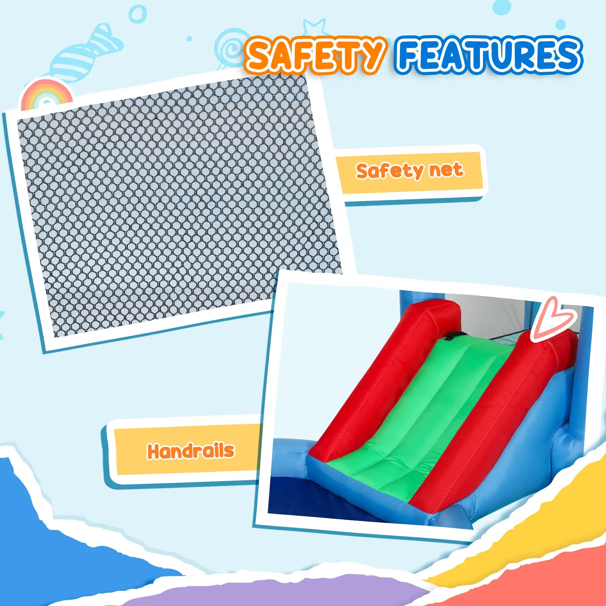 Inflatable Bounce House with Slide, Basketball, Ball Pit, 163