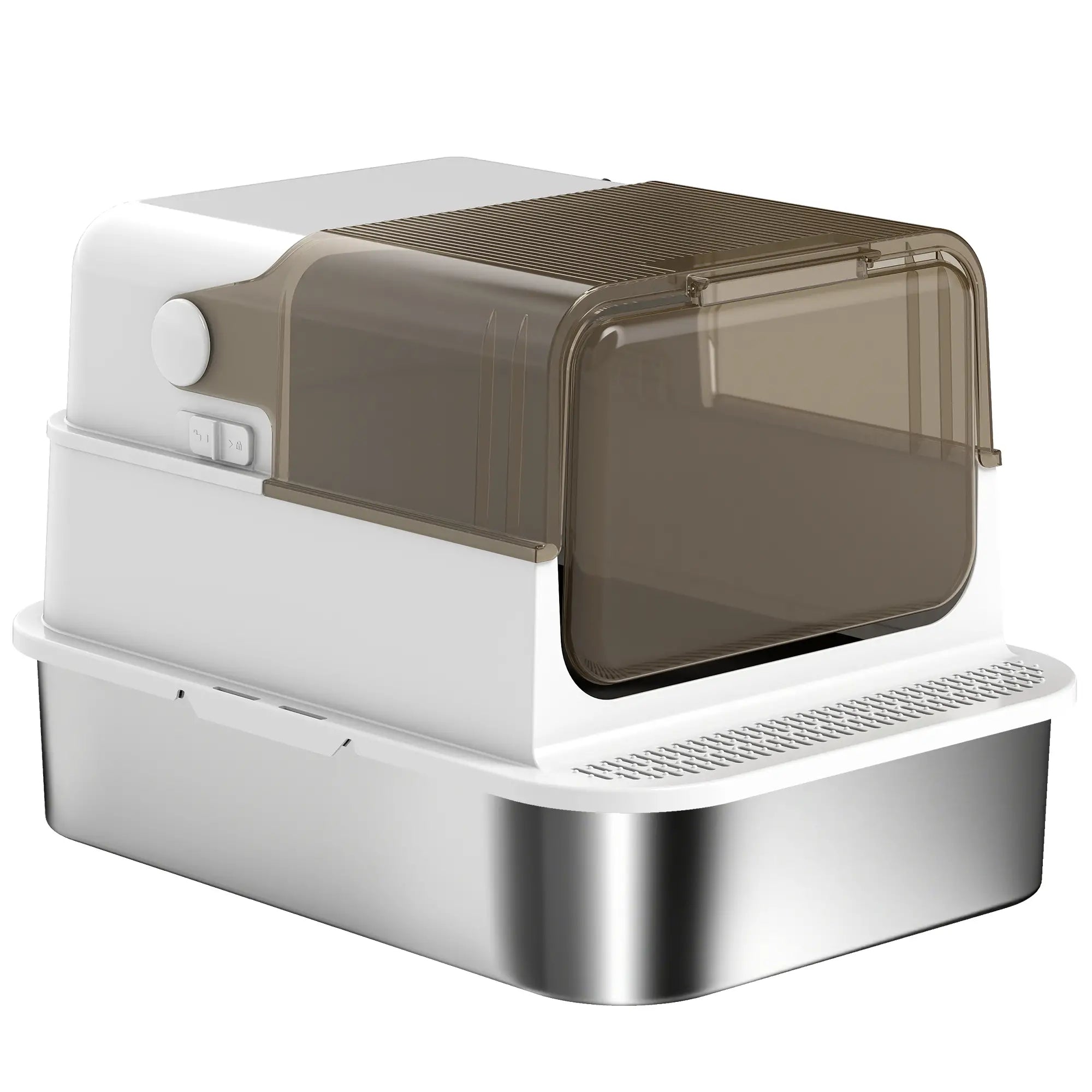 Stainless Steel Cat Litter Box, Easy Clean Enclosure, 27.6