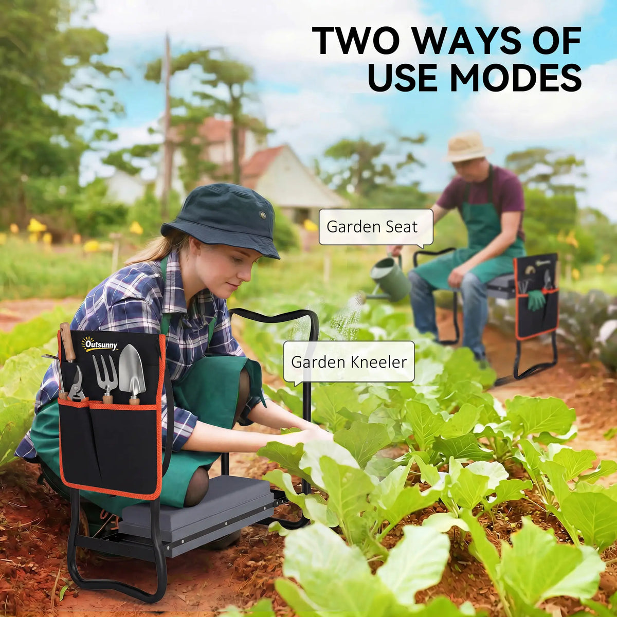 Garden Kneeler And Seat, 330lbs Heavy Duty Gardening Stool