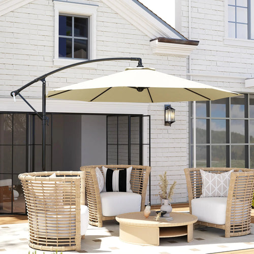 Deluxe Cantilever Umbrella, 10' Outdoor Market Parasol, Beige