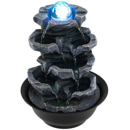 Tabletop Fountain with Crystal Ball & LED Light, Black Decorative Accessories Black at Gallery Canada