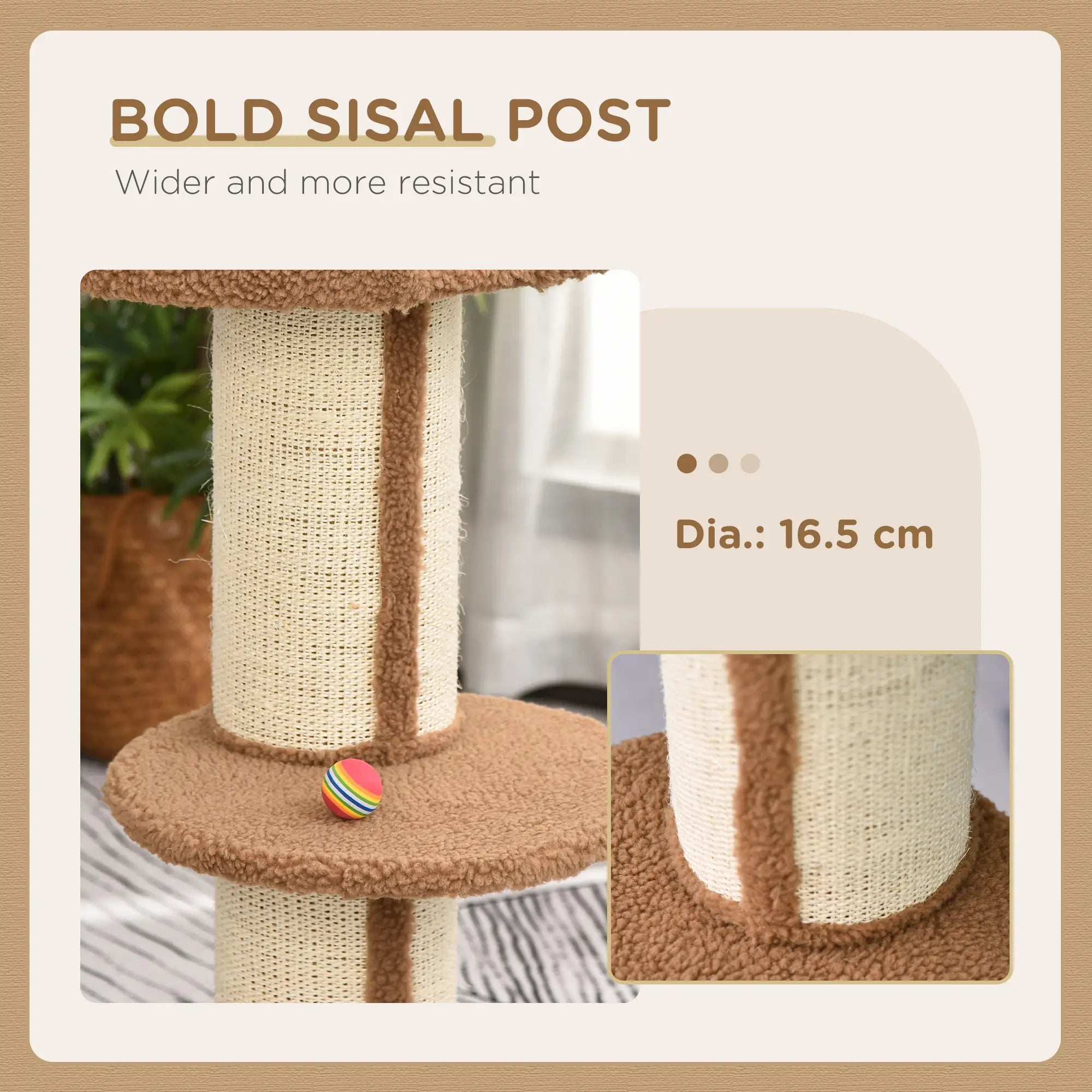 Cat Tree with Scratching Post, Bed, Cushion, Perch, 18