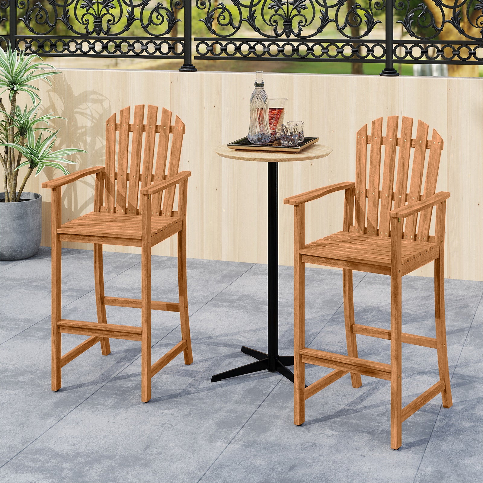 Tall Adirondack Chair with Armrests and Footrest for Deck, Natural Adirondack Chairs at Gallery Canada