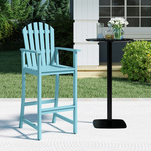Tall Adirondack Chair With Armrests And Footrest, Turquoise