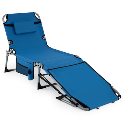 Portable Tanning Chair With Face Arm Holes, Blue Outdoor Chaise Lounges Blue at Gallery Canada