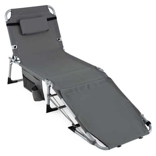 Portable Tanning Chair With Face Arm Holes, Gray