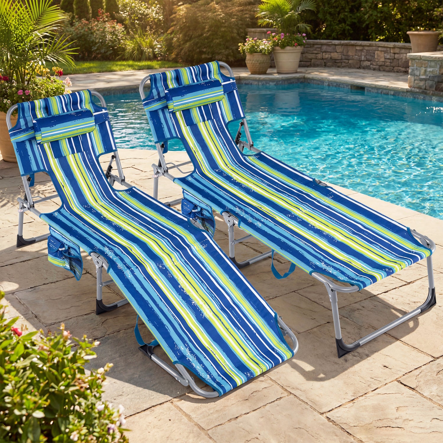 Folding Tanning Chair, Face Arm Holes, Multicolor Outdoor Chaise Lounges at Gallery Canada