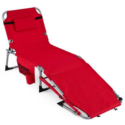Tanning Chair With Face Arm Holes, Portable Sunbathing Chair, Red Beach & Lawn Chairs Red at Gallery Canada
