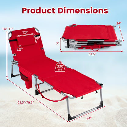 Tanning Chair With Face Arm Holes, Portable Sunbathing Chair, Red Beach & Lawn Chairs at Gallery Canada