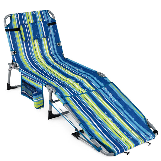 Tanning Chair With Face Arm Holes, Portable Sunbathing Chair, Green Beach & Lawn Chairs Blue & Green at Gallery Canada