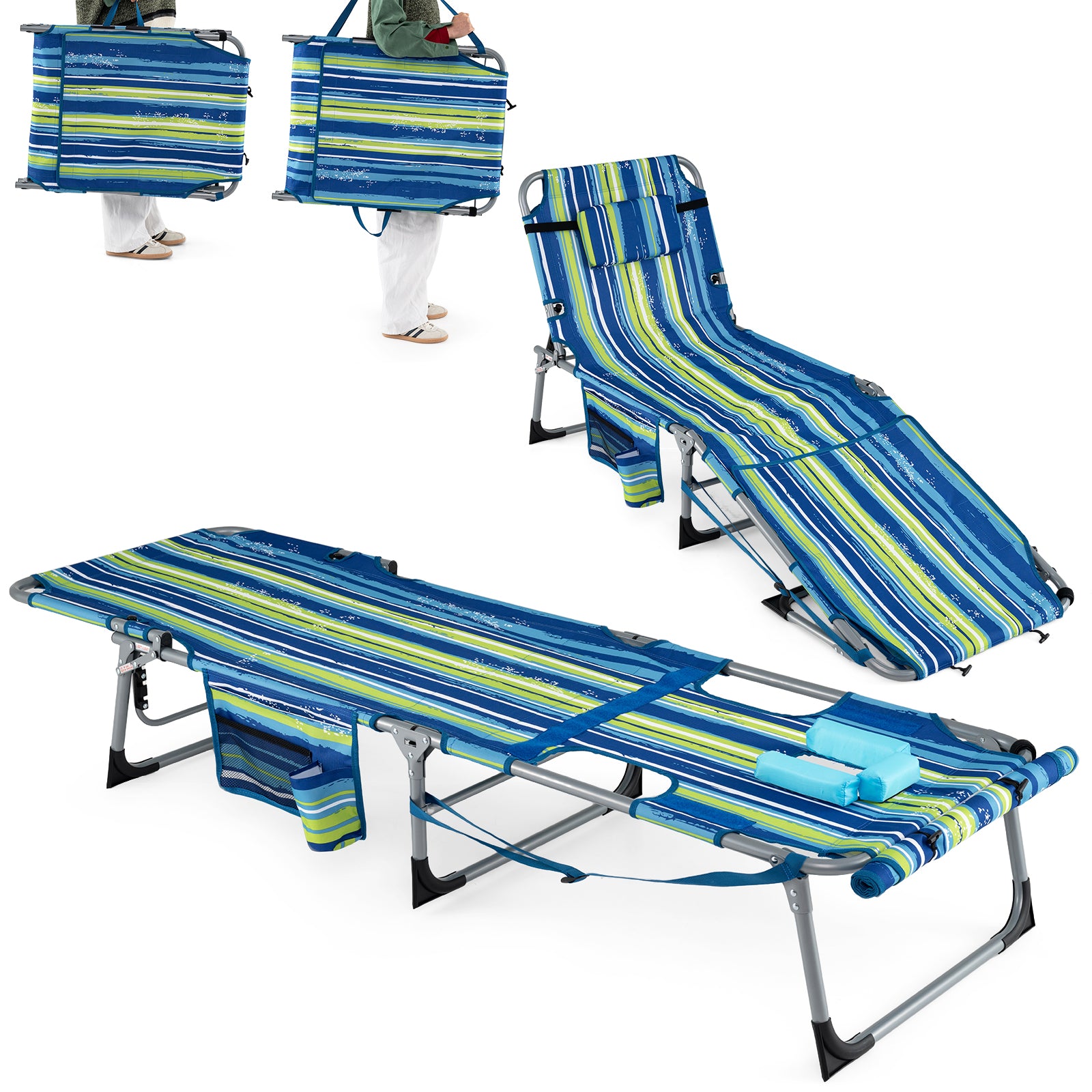 Tanning Chair With Face Arm Holes, Portable Sunbathing Chair, Green Beach & Lawn Chairs at Gallery Canada