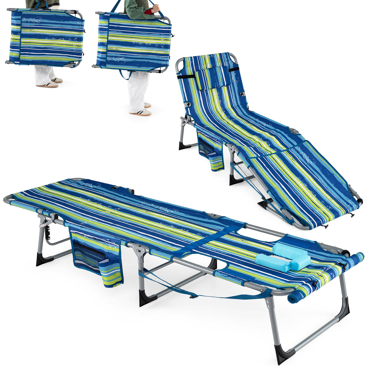 Tanning Chair With Face Arm Holes, Portable Sunbathing Chair, Green Beach & Lawn Chairs at Gallery Canada
