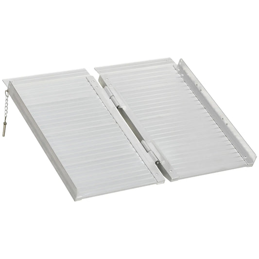 Textured Aluminum Folding Wheelchair Ramp, 2', Portable Threshold Ramp Knee Walker & Wheelchair Ramps Silver at Gallery Canada