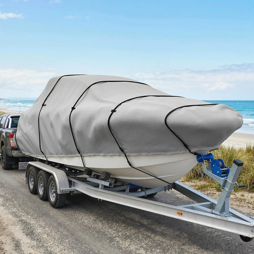 20-21 Ft Trailer Boat Cover, 3000mm Waterproof, Light Grey