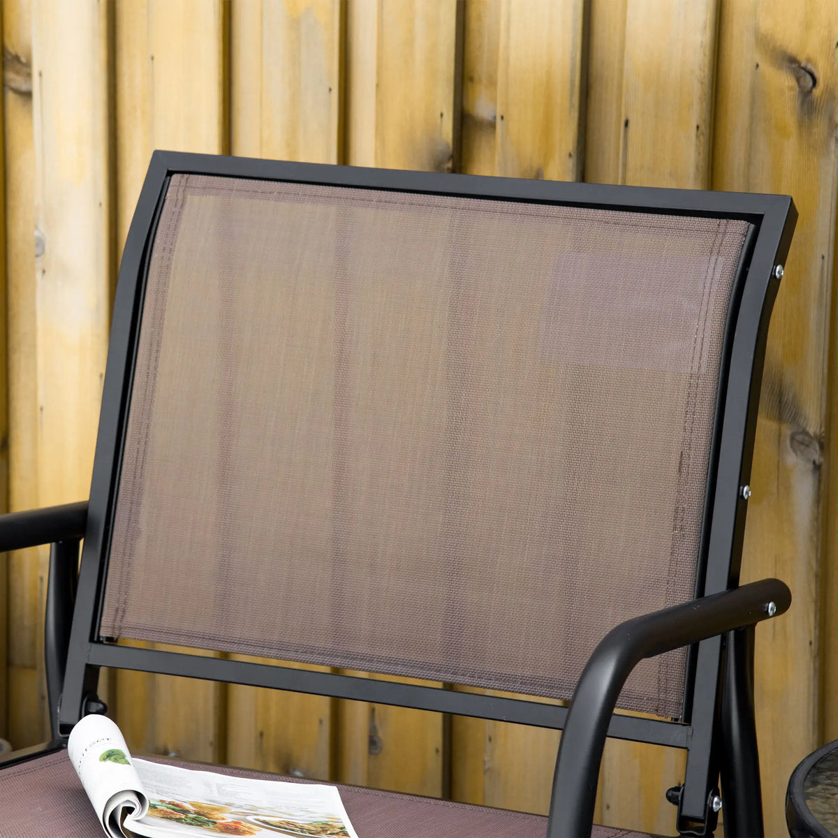 Outdoor Glider Chair, Breathable Mesh, Metal Frame, Brown Outdoor Gliders at Gallery Canada