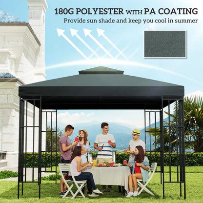 10'X10' 2-Tier Gazebo Canopy Replacement Top Outdoor Shade, Charcoal Gazebo Canopy Replacement at Gallery Canada