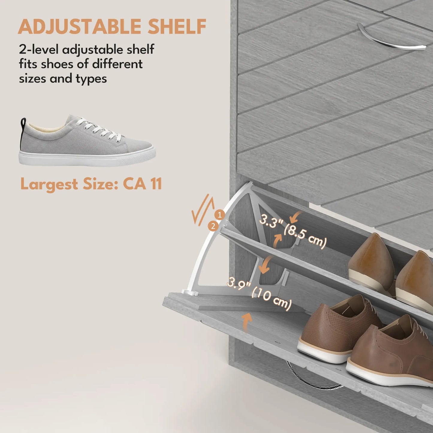 Shoe Storage Cabinet, 3 Flip Drawers, Slim 12 Pair Organizer Shoe Storage Cabinets & Racks at Gallery Canada