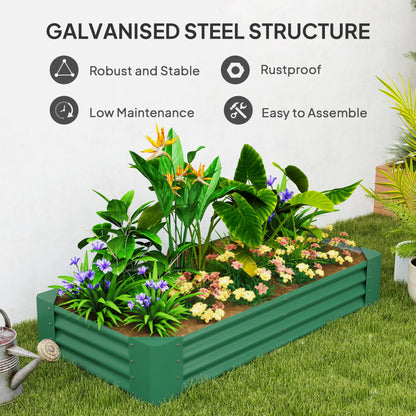 6 x 3 x 1ft Galvanized Raised Garden Bed, Reinforced Outdoor Planter Box, Green Galvanized Planter Boxes at Gallery Canada