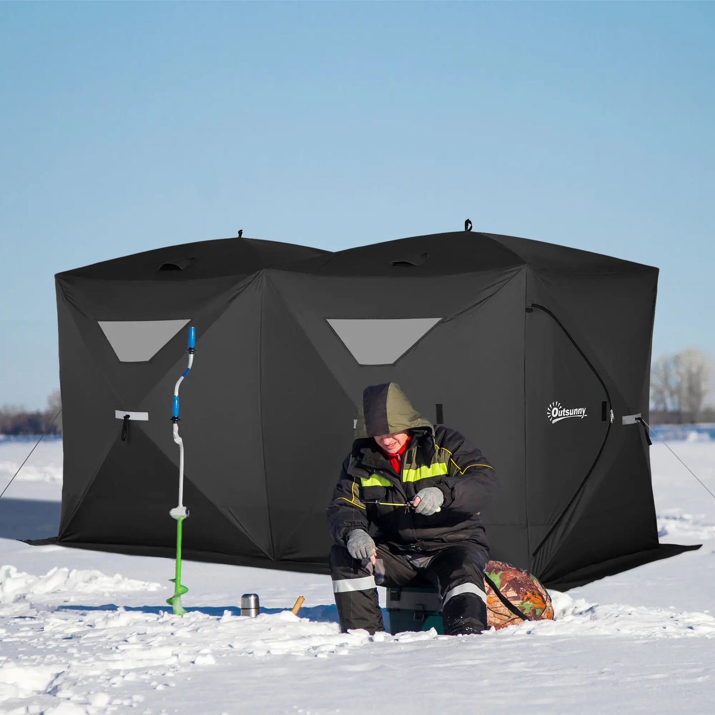 5-8 Person Pop-Up Ice Fishing Shelter, Portable Tent, Black Ice Fishing Tents at Gallery Canada