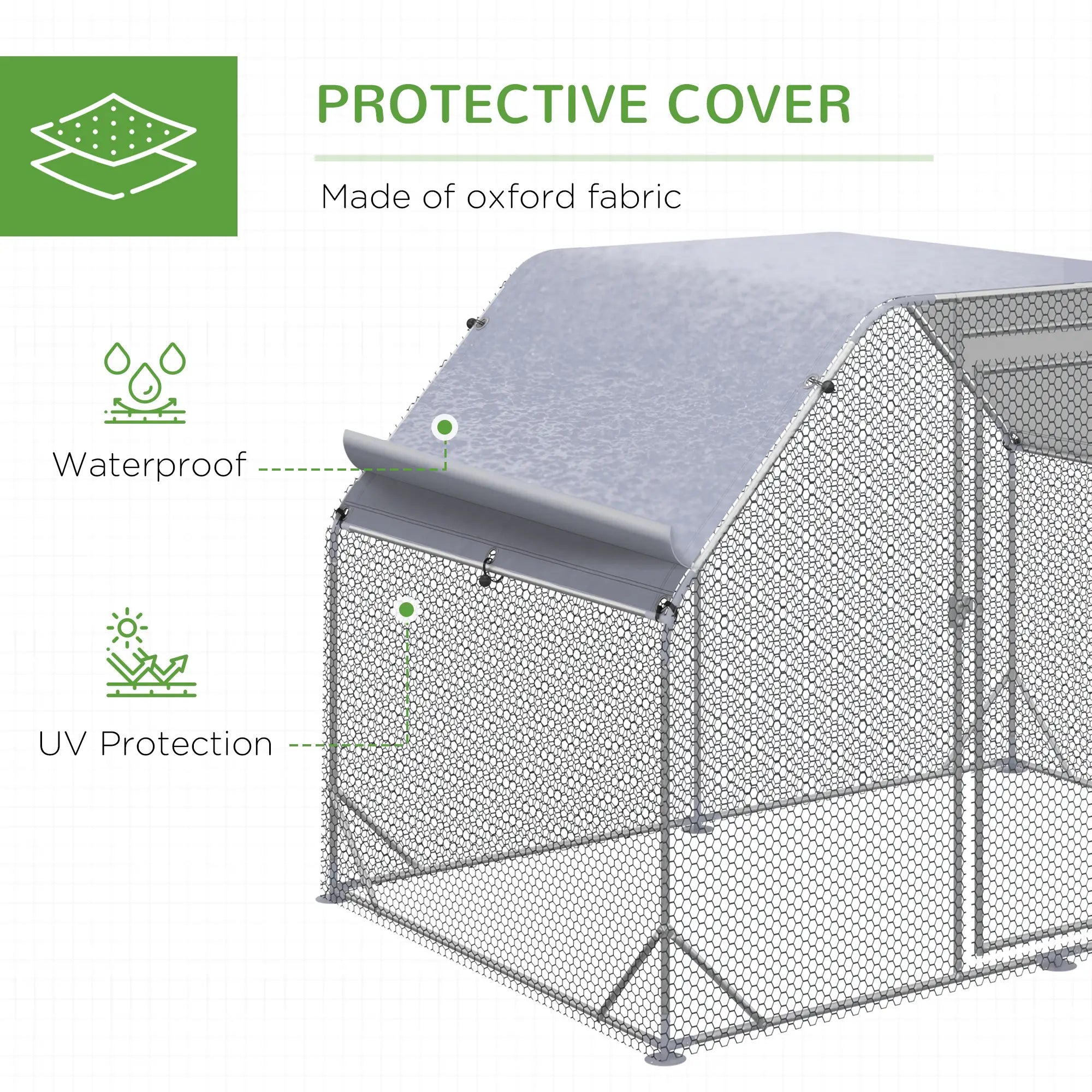Large Metal Chicken Coop, Walk-In Poultry Enclosure, 9.2' x 6.2' x 6.5', Silver Chicken Coops at Gallery Canada