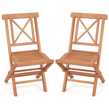 Folding Patio Chairs Set of 2, Garden Back Support, Teak Patio Dining Chairs at Gallery Canada