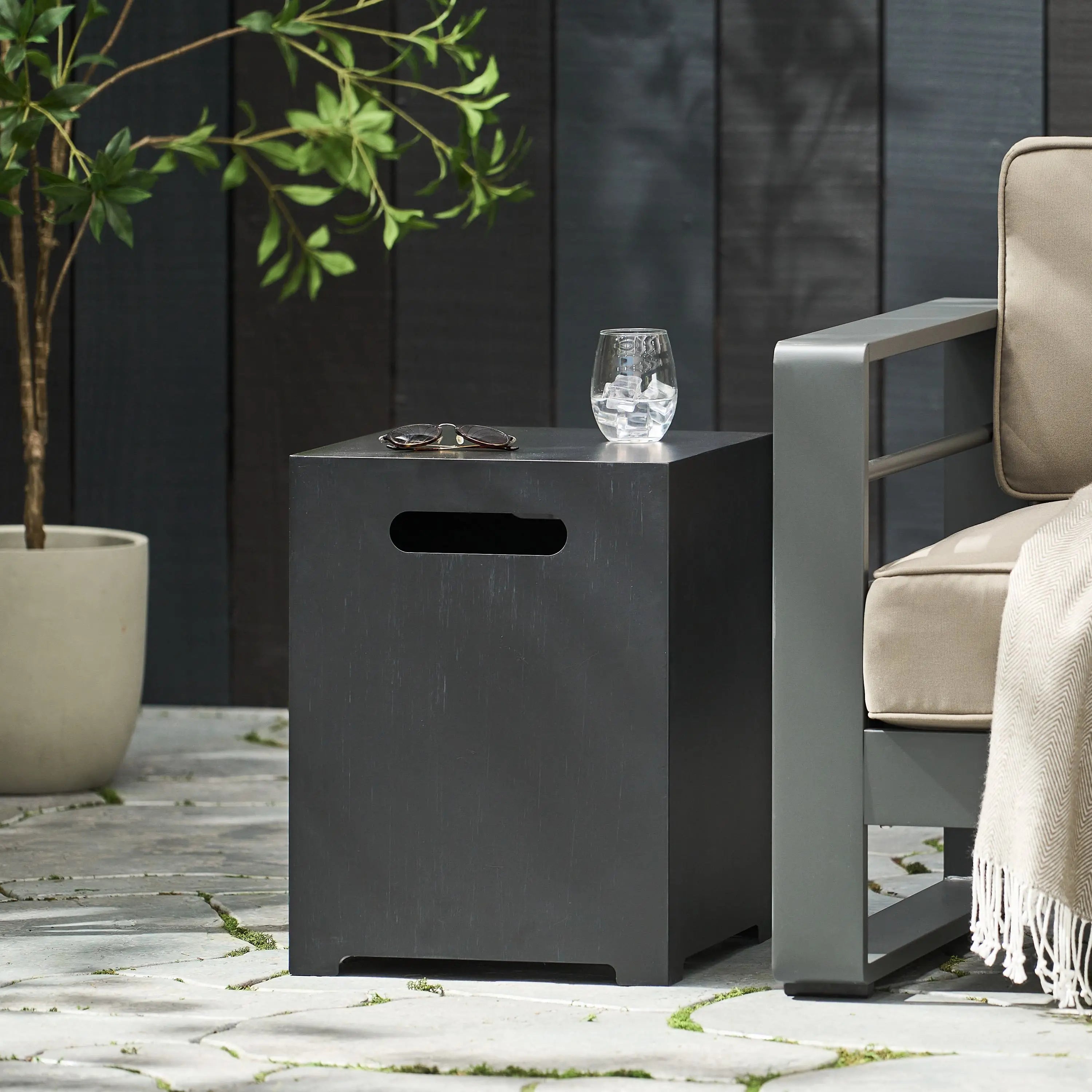 Metal Propane Tank Cover Side Table, 15.5